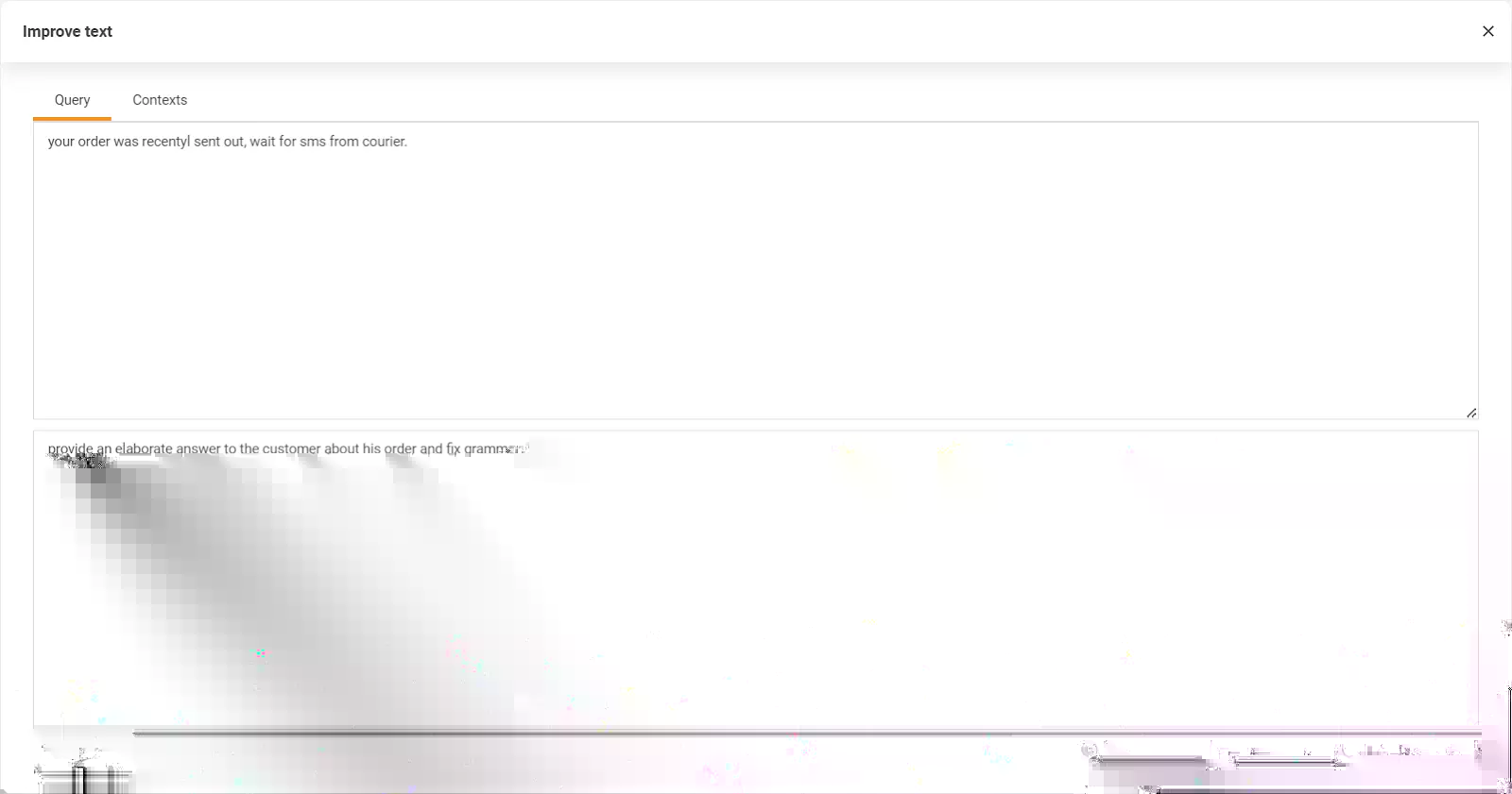 Pilt, mis näitab LiveAgent'i funktsiooni Teksti parandamine