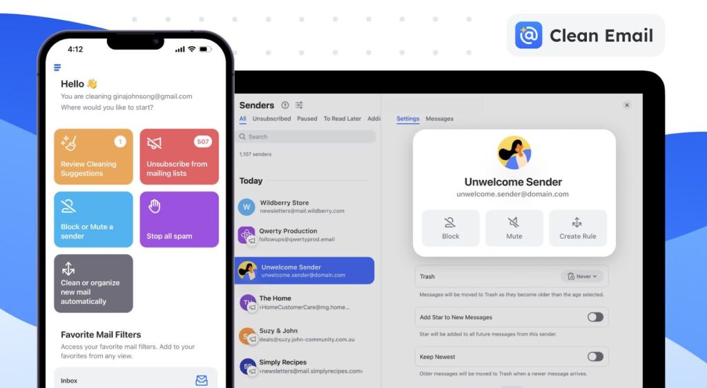 Clean Emaili koduleht