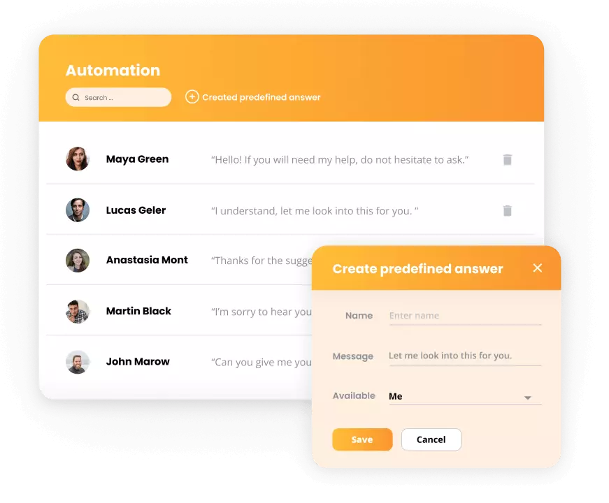 LiveAgenti automatiseerimised - eelmääratud vastused