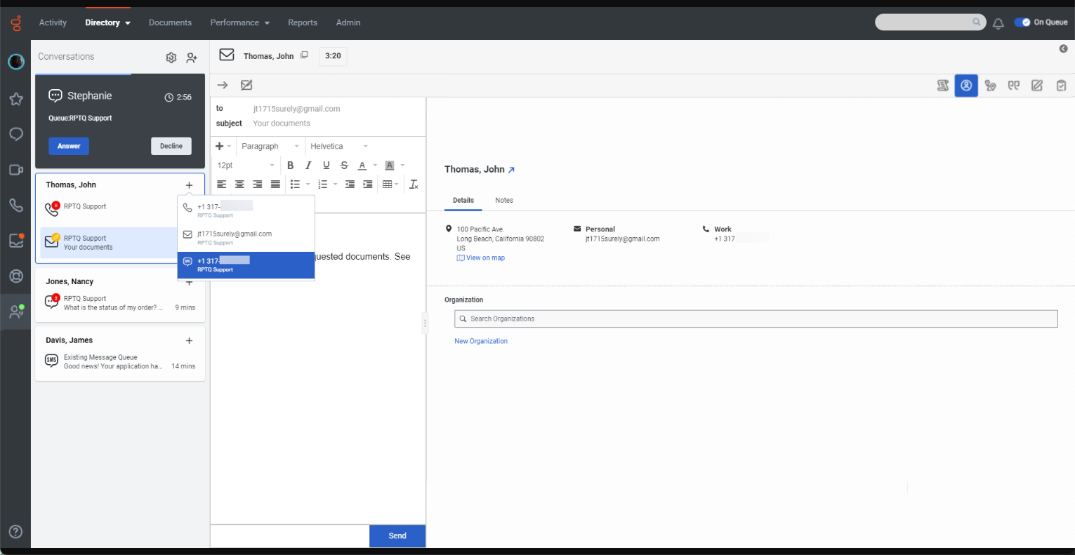 Genesys Cloud kasutajaliides