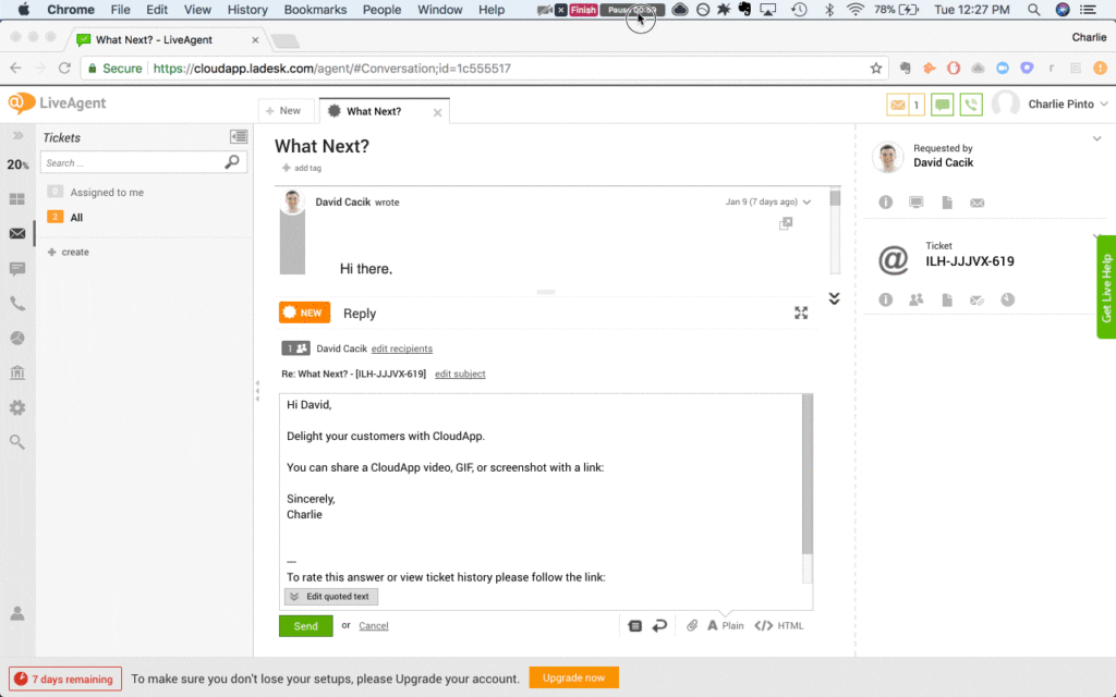 CloudAppi lohistamise ja kukutamise integratsioon