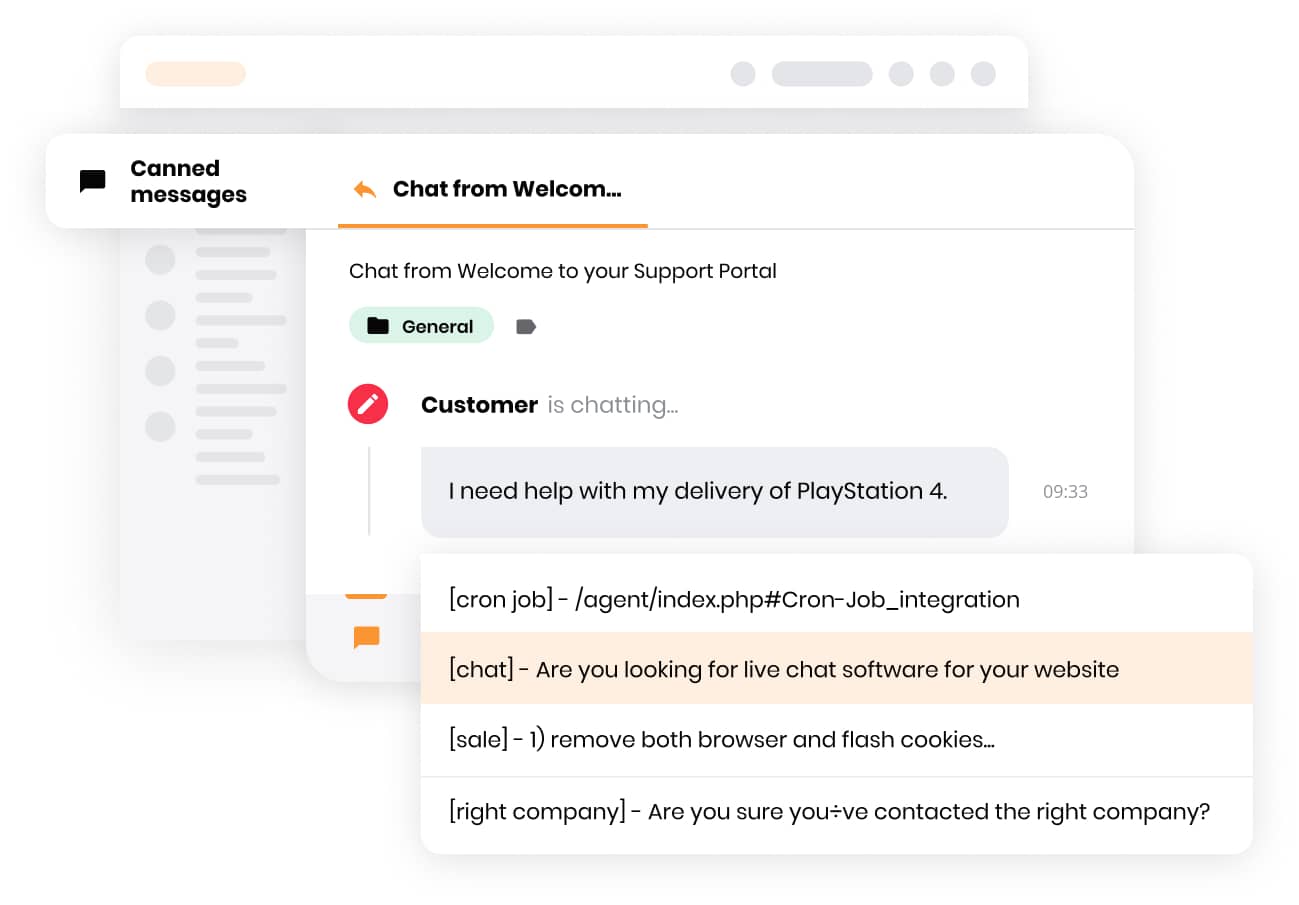 LiveAgenti eelnevalt koostatud sõnumite funktsioon
