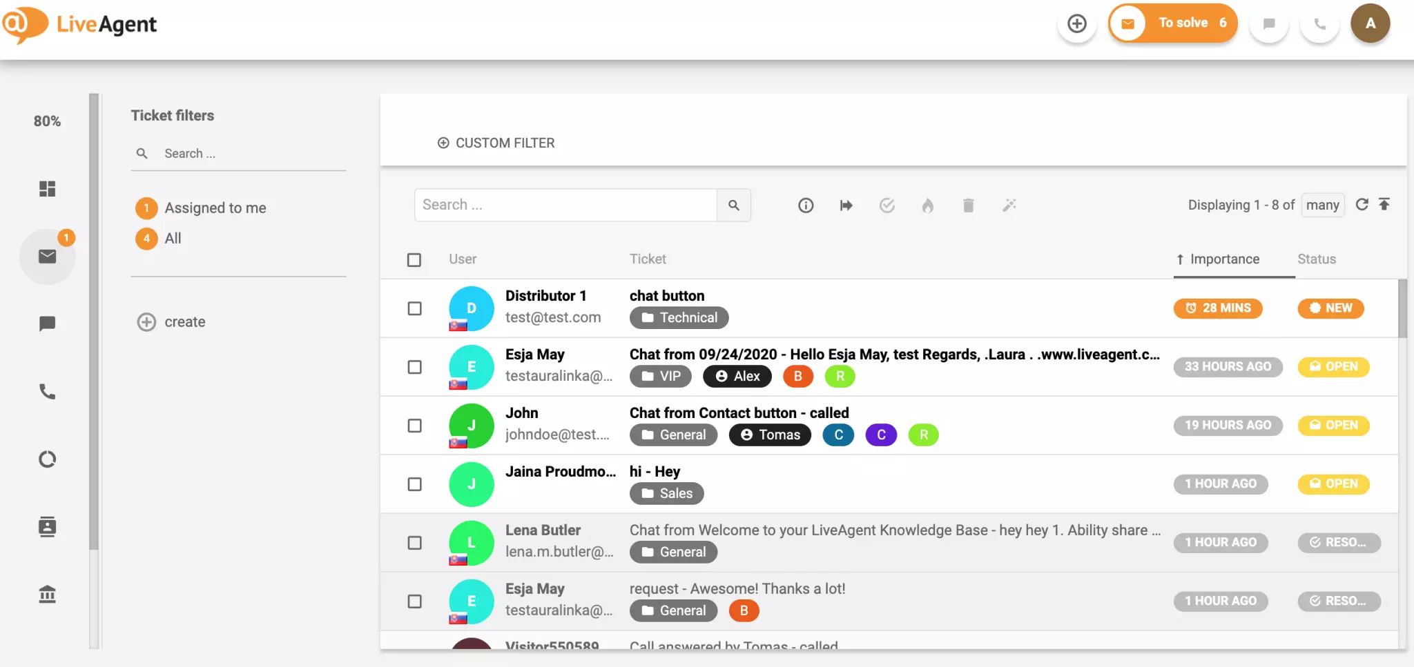 Piletisüsteem LiveAgent-is