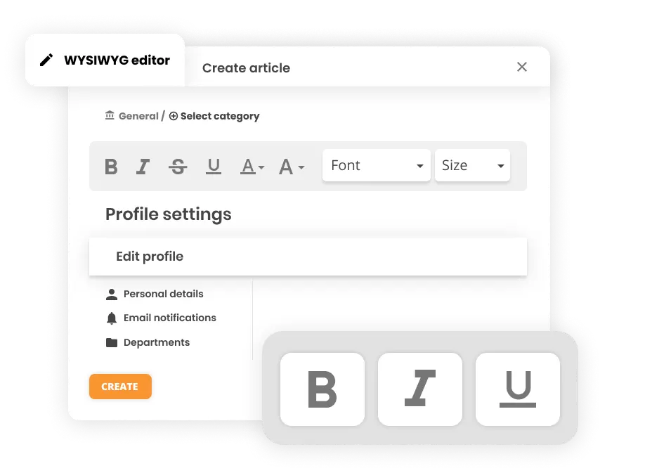 WYSIWYG redaktor abiteenuse tarkvaras - LiveAgent