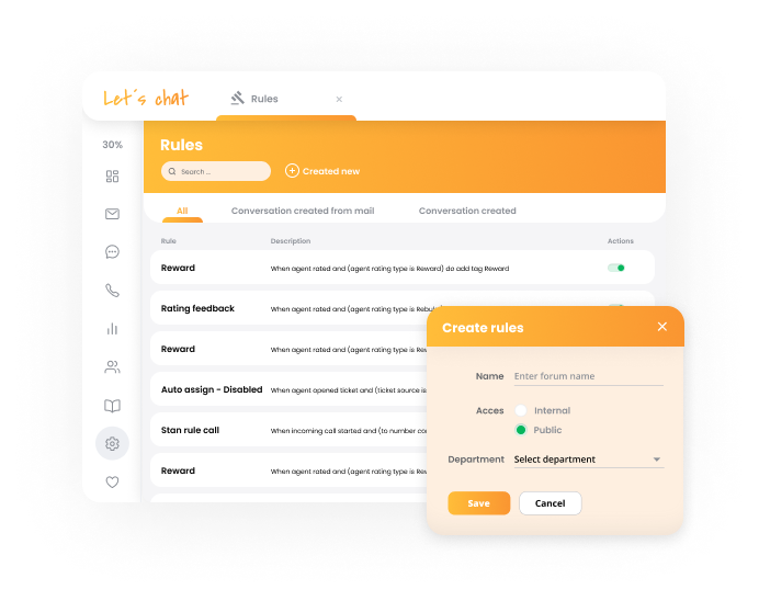 LiveAgenti automatiseerimisfunktsioon