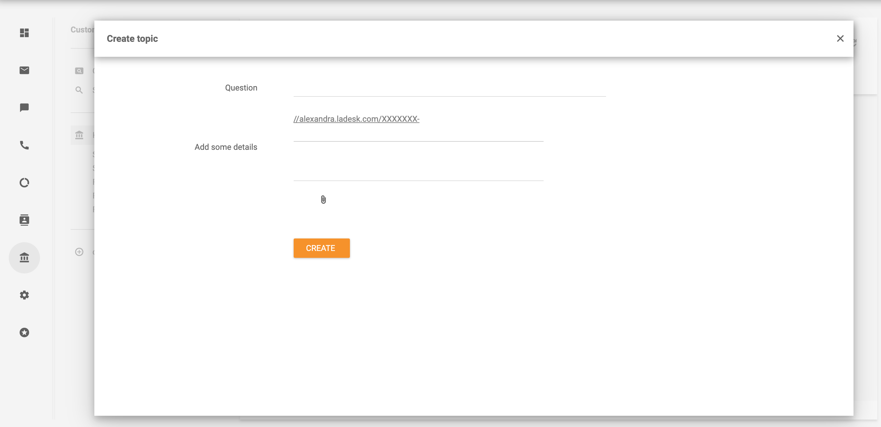 Create topic in customer forum