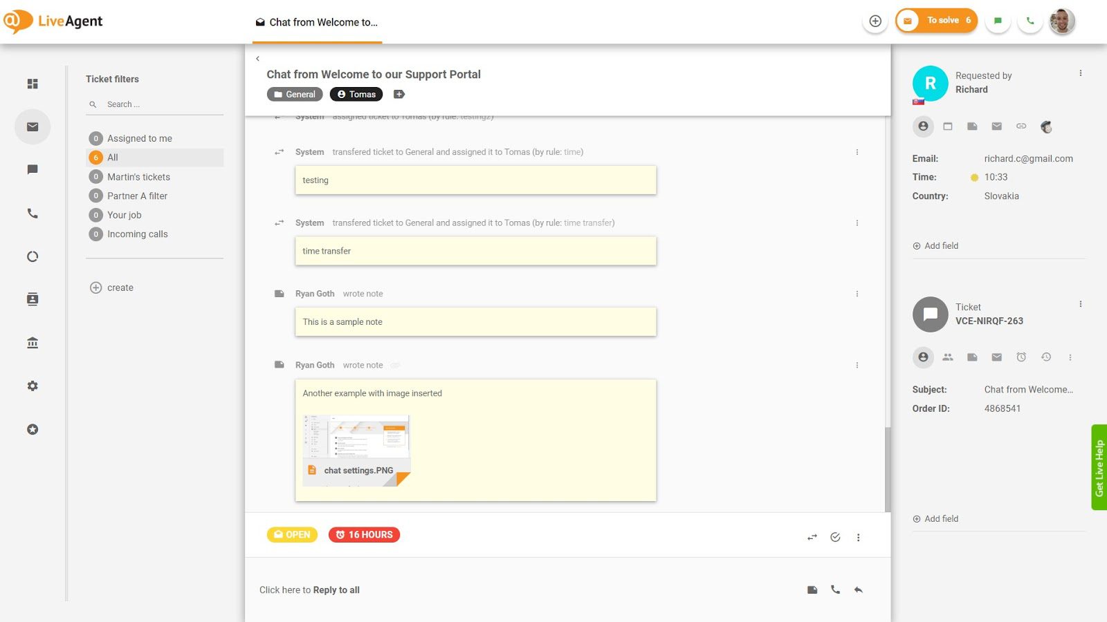 Saate LiveAgent'is märkida ka olulisi märkmeid