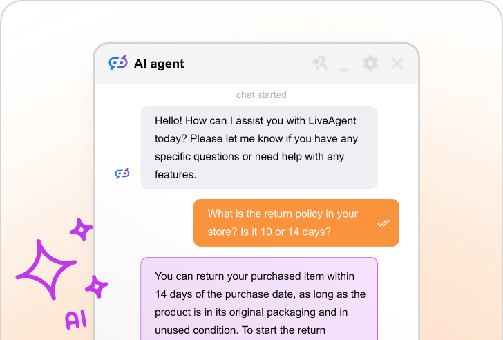 LiveAgenti AI Chatbot funktsioon