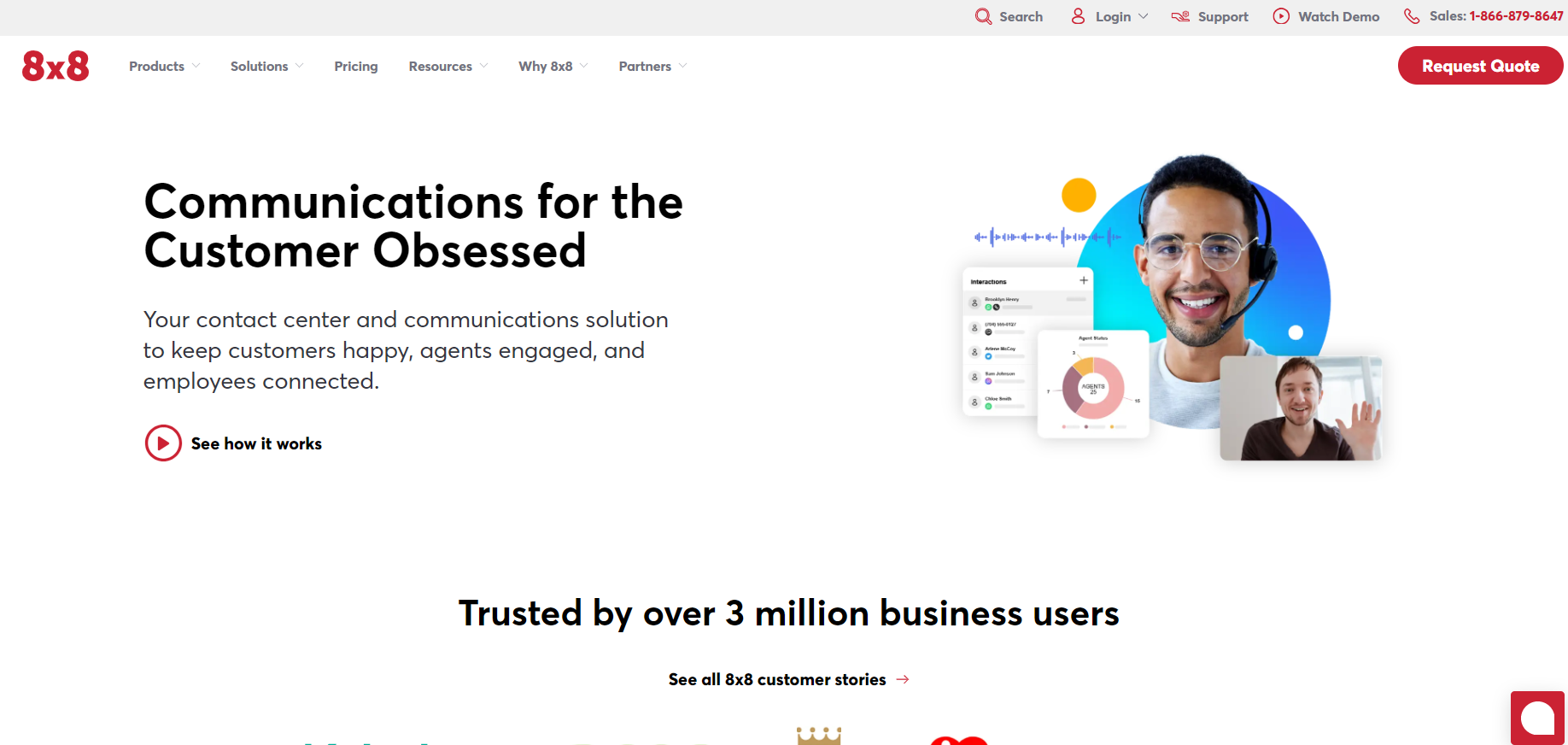 8x8 Contact Center tarkvara avaleht