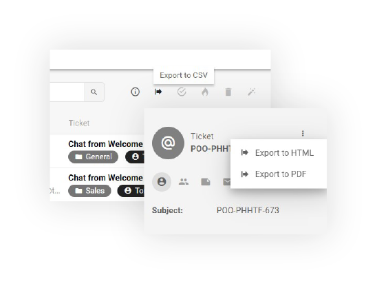 Piletite eksportimine LiveAgentis