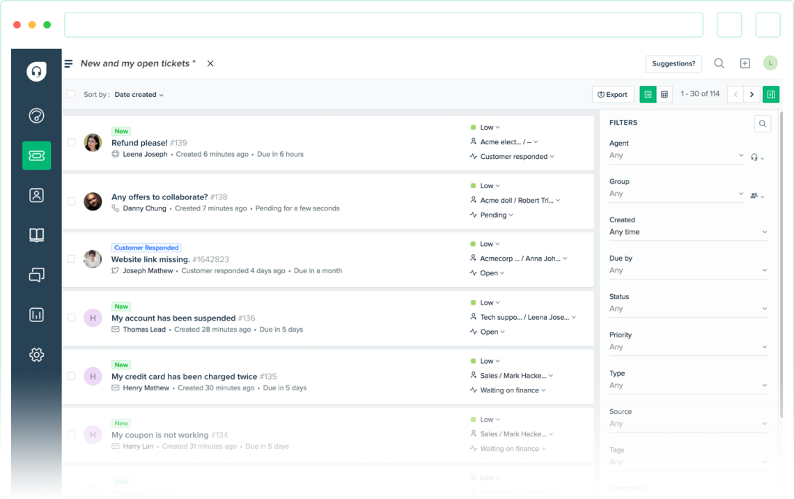 FreshDesk avatud piletid