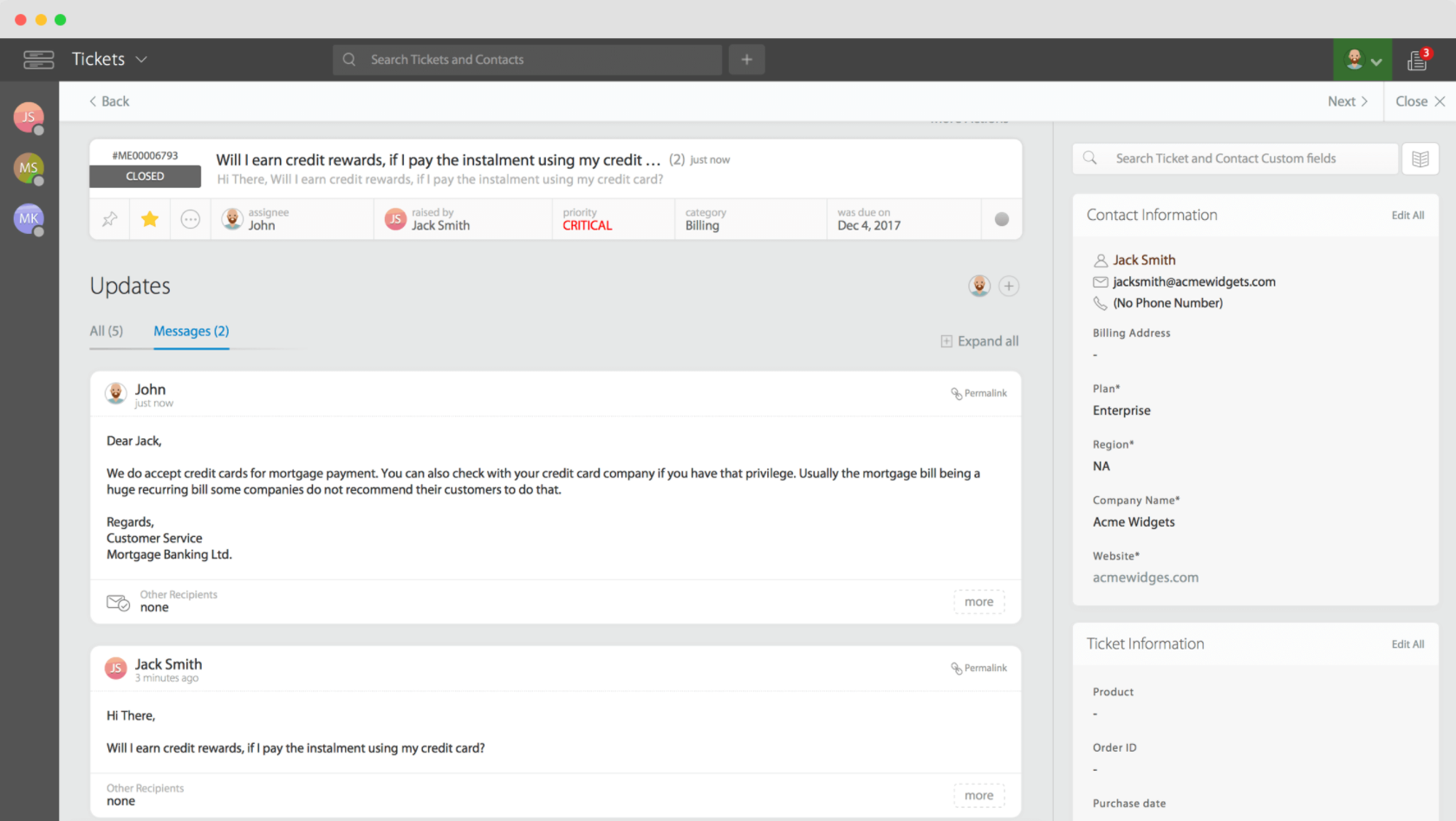 HappyFox piletid ja kontaktid