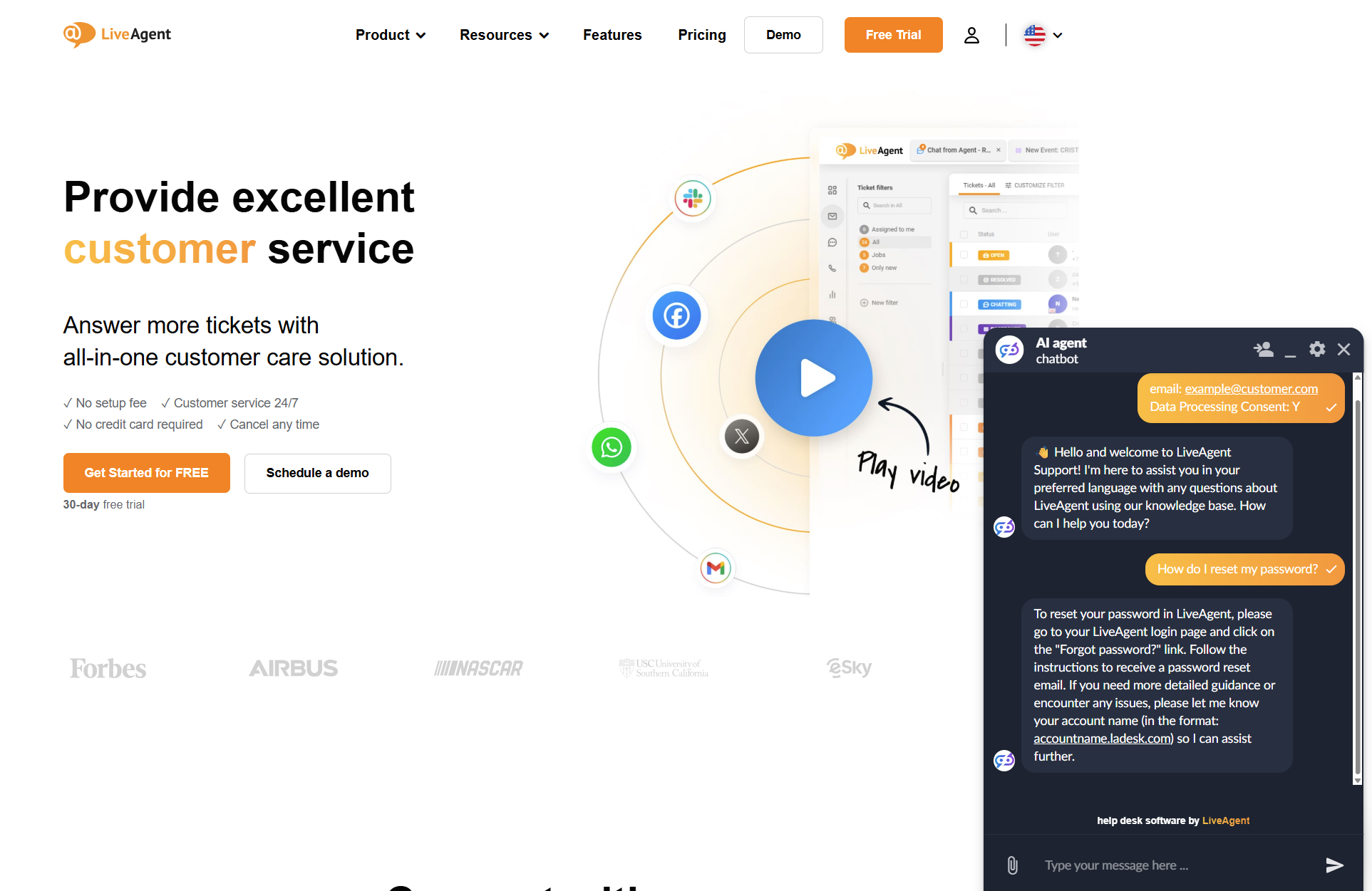 LiveAgent AI Chatbot vestluse vestlus LiveAgent lehel