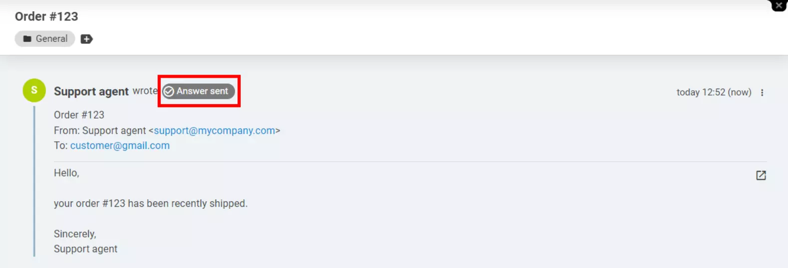 LiveAgent - vastuse kohaletoimetamise staatuse näitaja