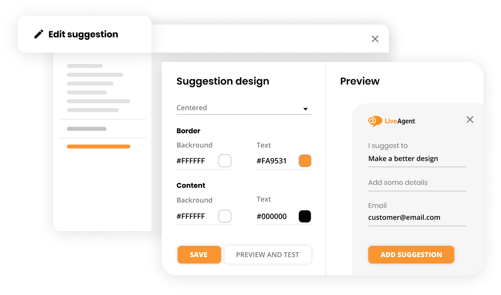 Tagasiside ja soovituste funktsioon help desk tarkvara - LiveAgent