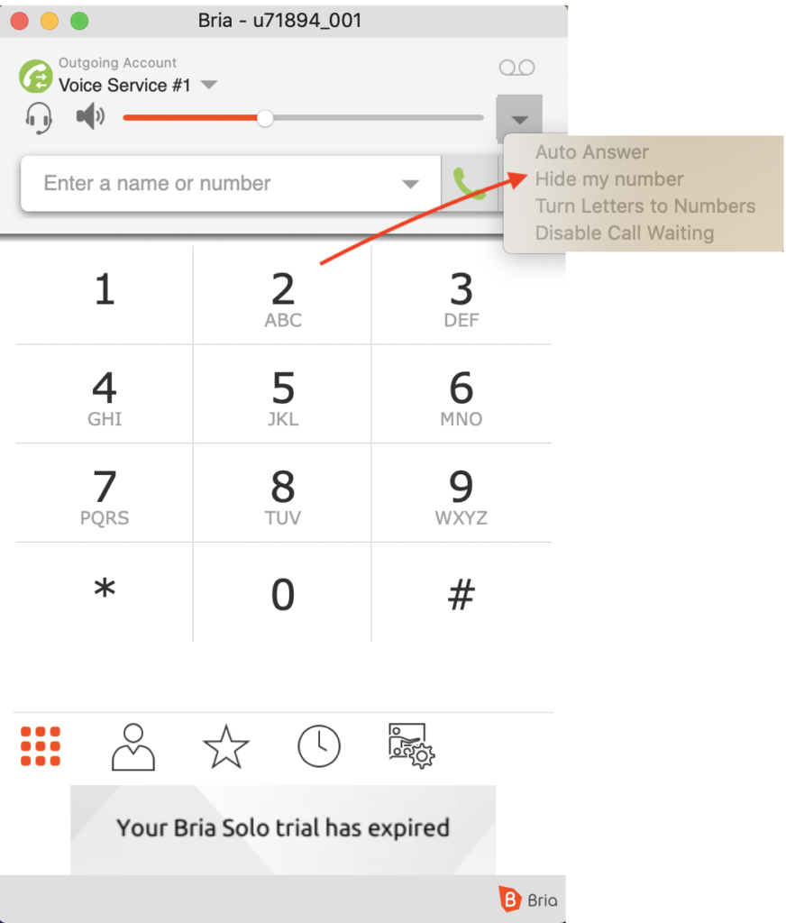 Bria tasuta softphone funktsioonid
