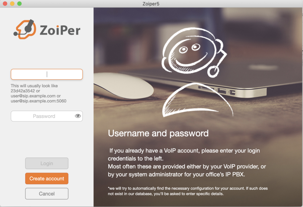 Zoiper softphone seadistus