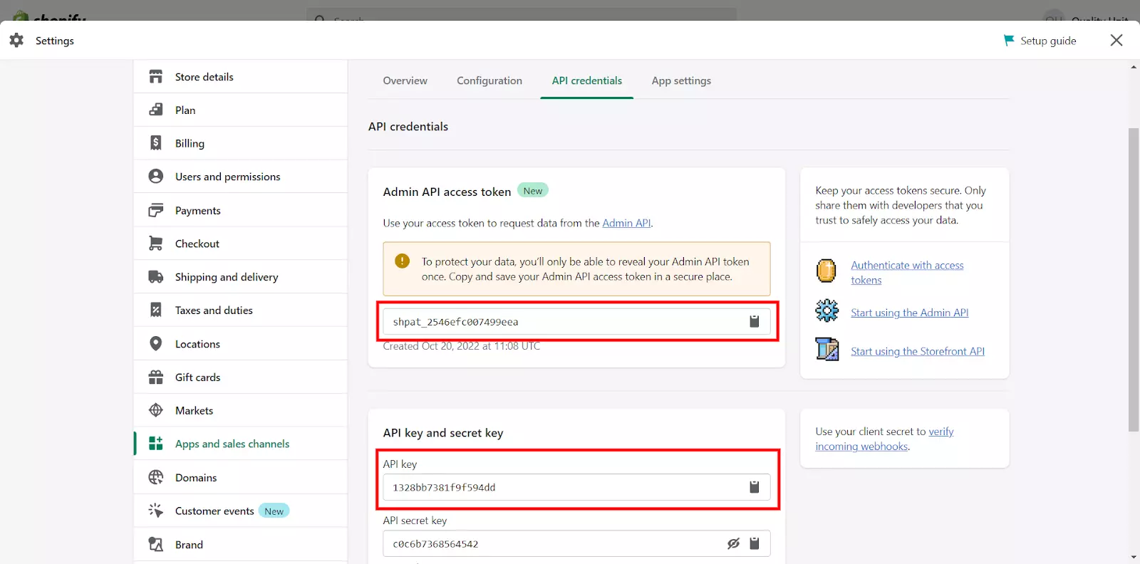 Juurdepääsu märgi ja API võtme juurde pääsemine pistikprogrammi konfigureerimisel LiveAgent'is