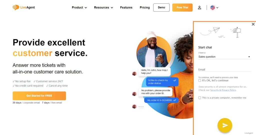 LiveAgenti live chati pilt kiireks ja lihtsaks klienditueks