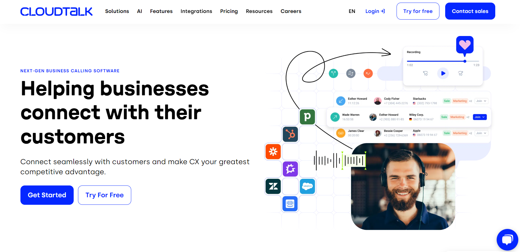 CloudTalk kõnekeskuse tarkvara avaleht
