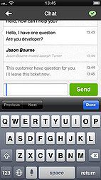 LiveAgent iOS-rakenduse liides - pileti üksikasjad