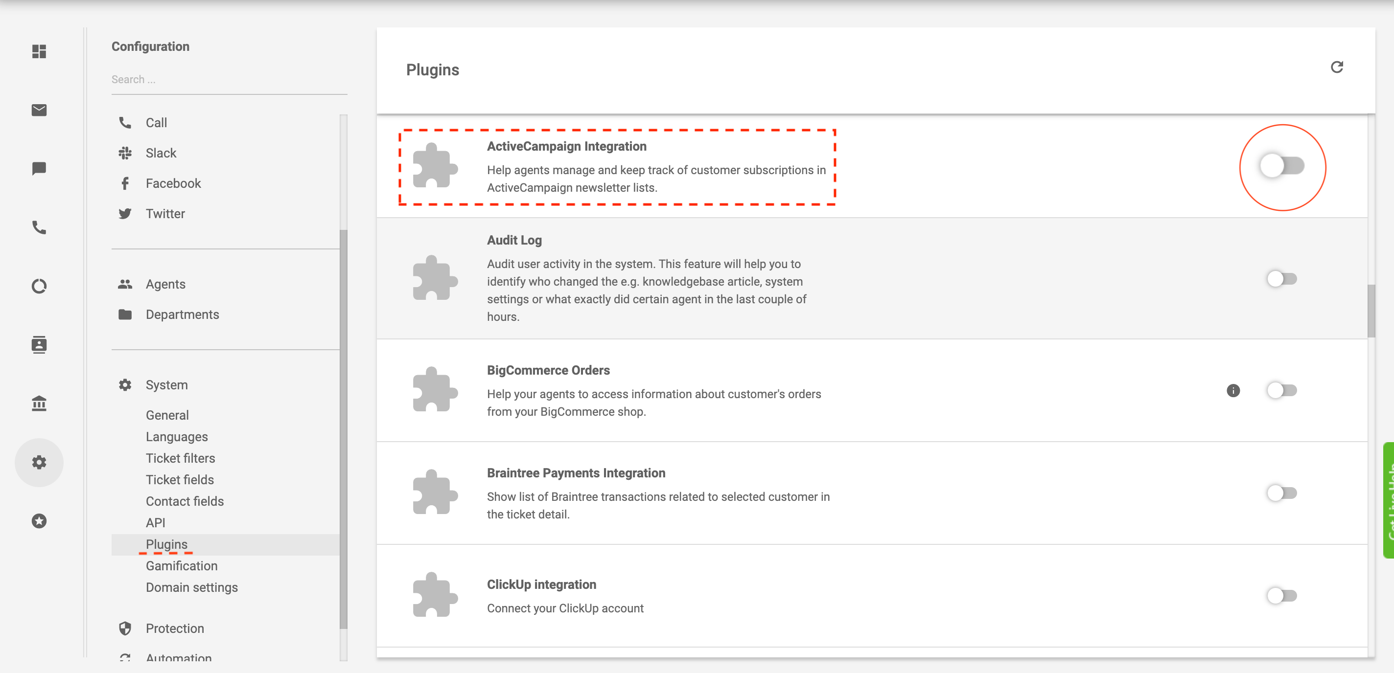 näide e-posti automatiseerimise integratsioonist LiveAgent-is