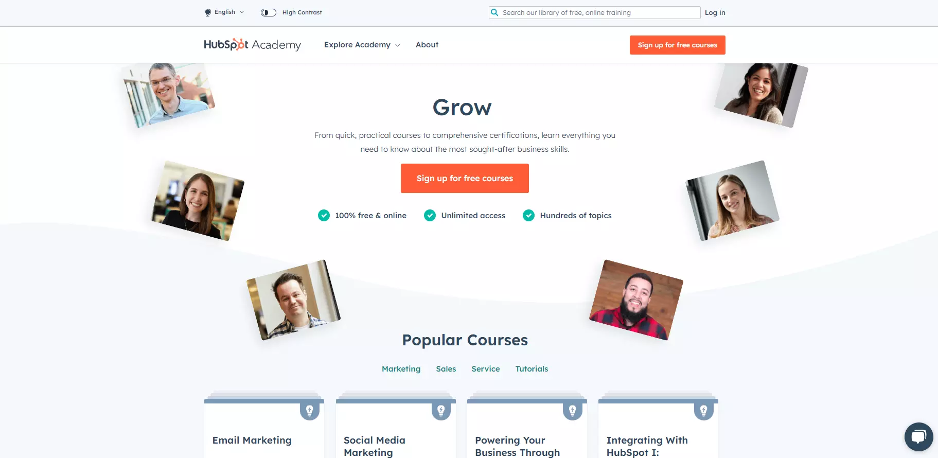 HubSpot Academy koduleht