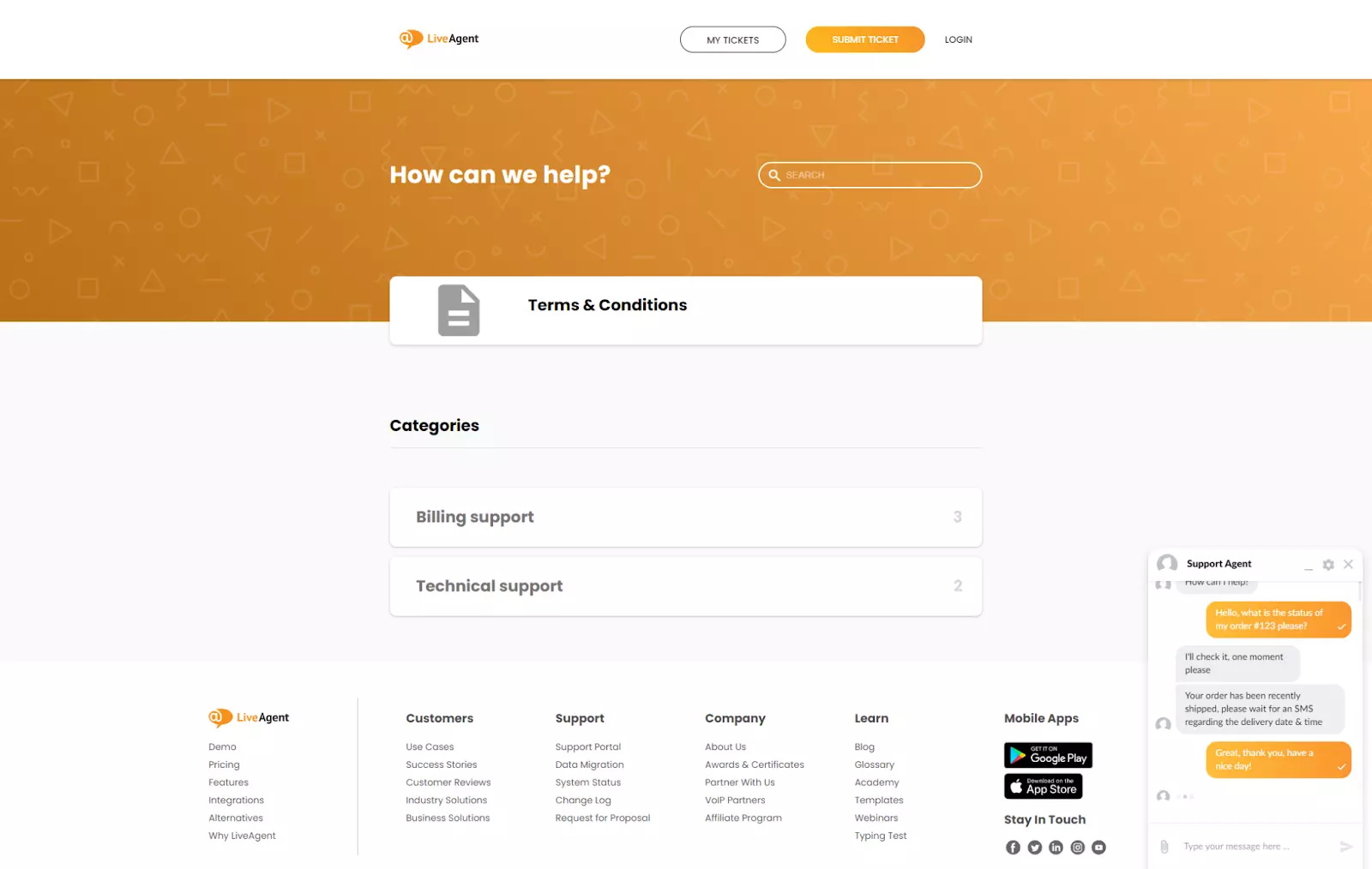 Uus kliendi portaali ja vestlusvidina välimus LiveAgent'is
