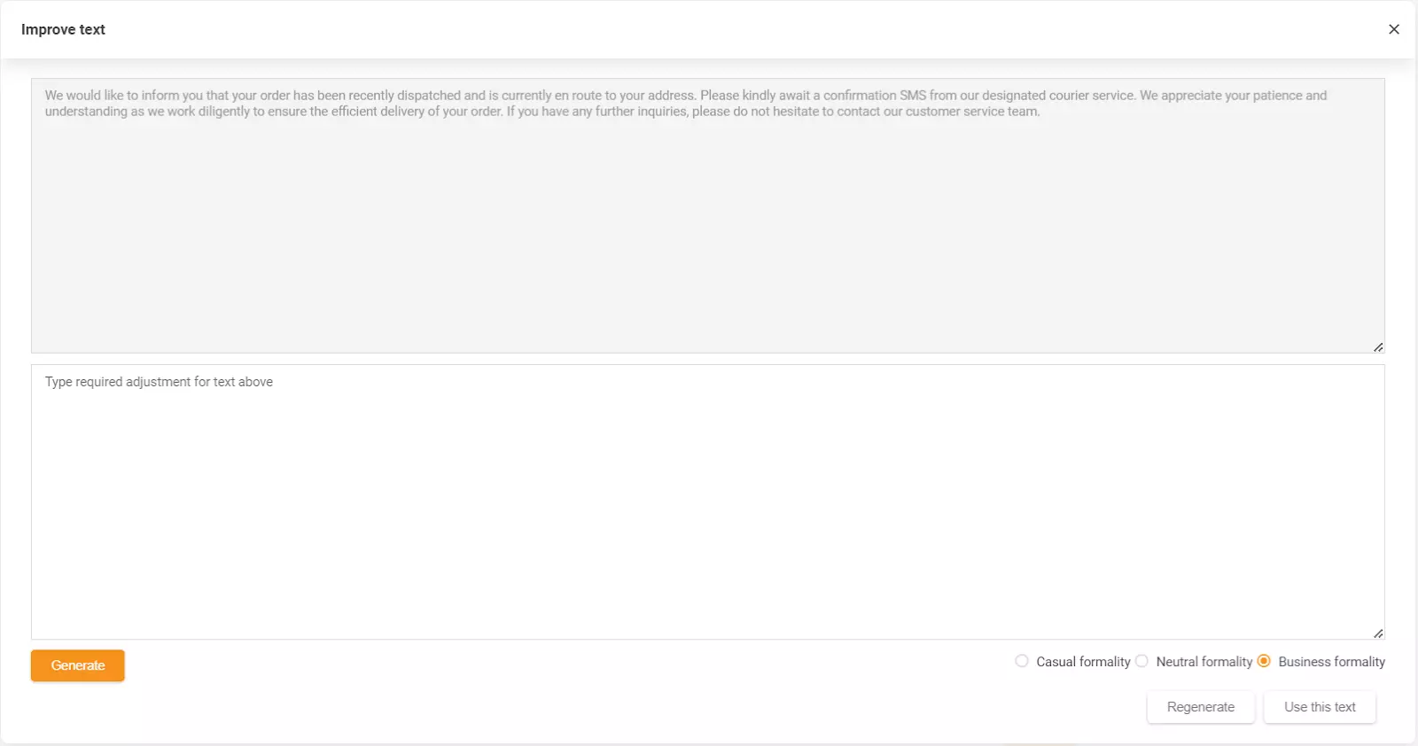 Kuvatõmmis, mis näitab LiveAgent'i AI vastuse assistendi funktsiooni