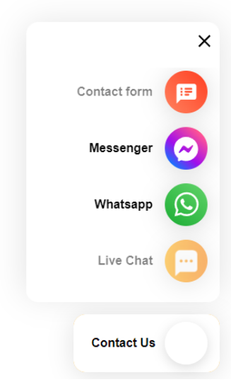 LiveAgenti kontakti nupp mitme suhtluskanali abil, pakkudes juurdepääsetavat tuge