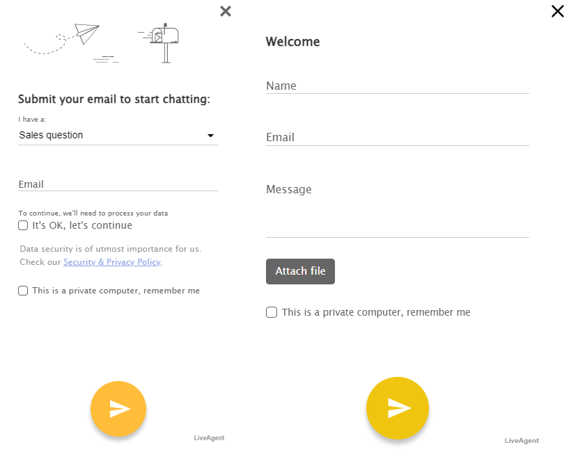 LiveAgent eelvestluse vorm