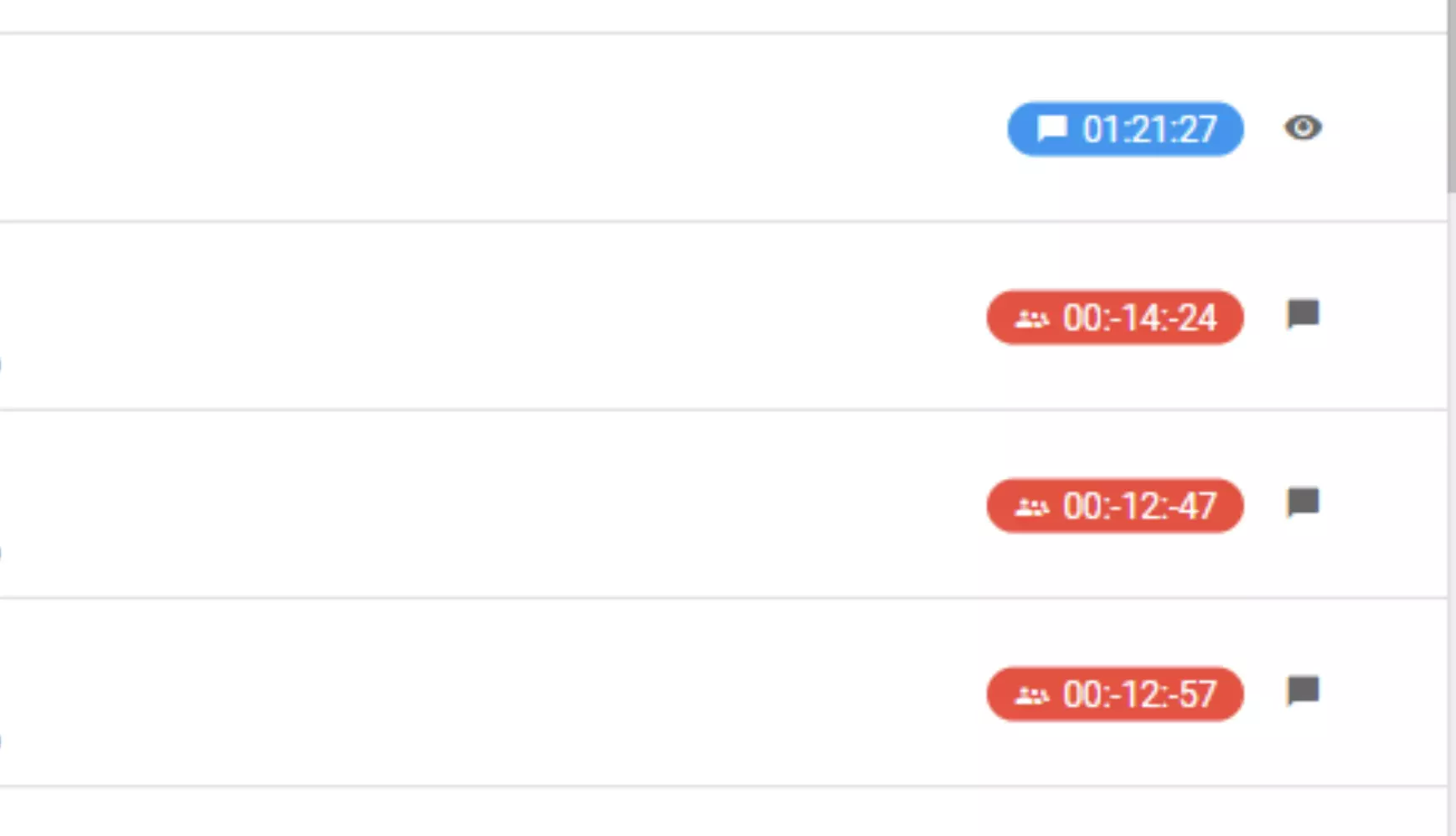 Pilt, mis näitab viga negatiivsete ajaväärtustega vestluste ajal LiveAgent vanemais versioonides