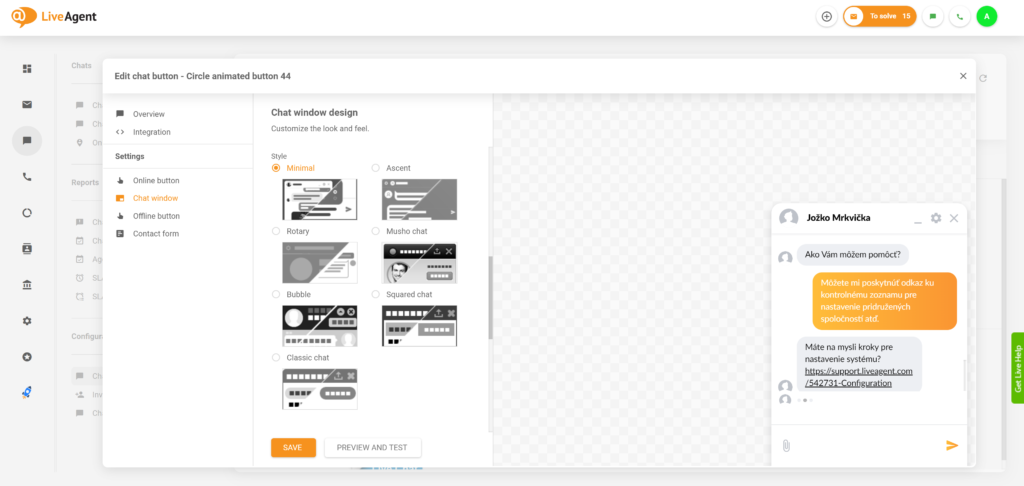 LiveAgenti live chati akna uus kujundus