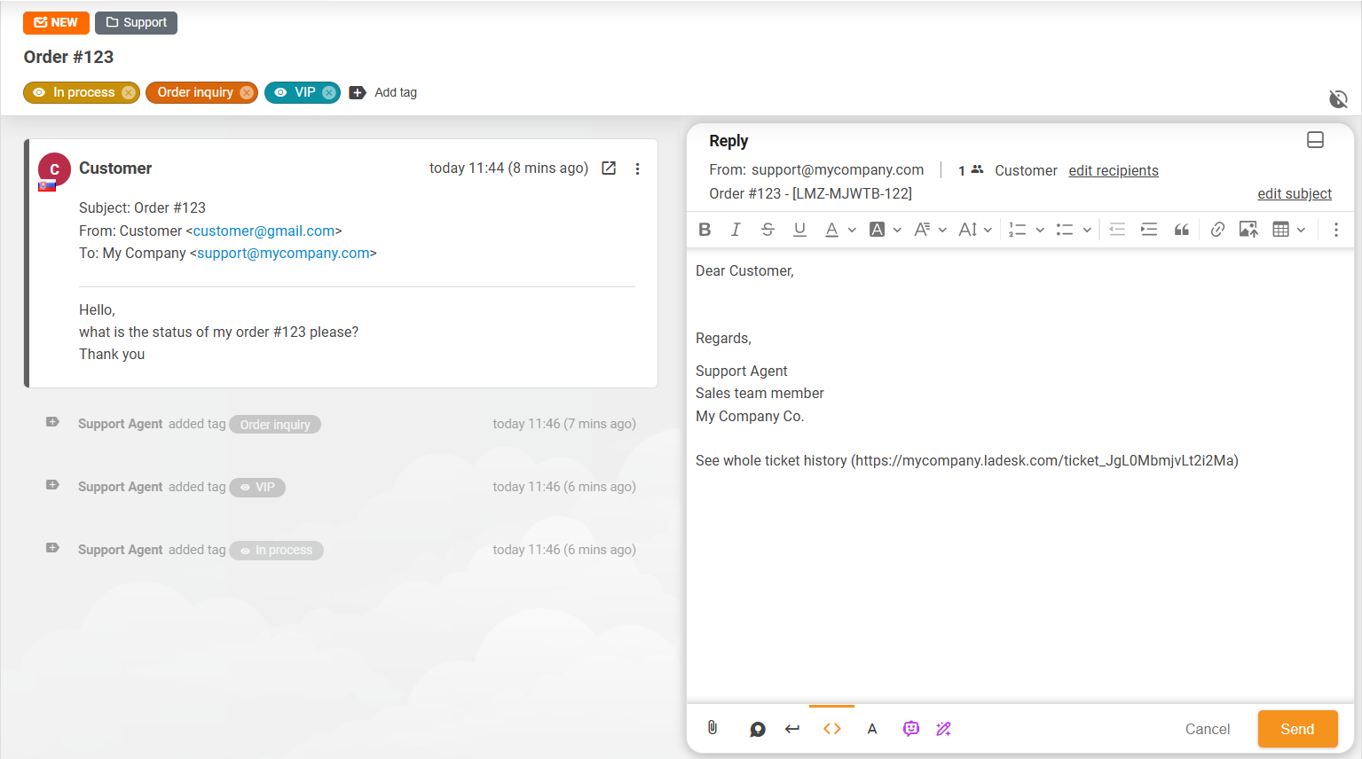 Pileti uus paigutus LiveAgentis