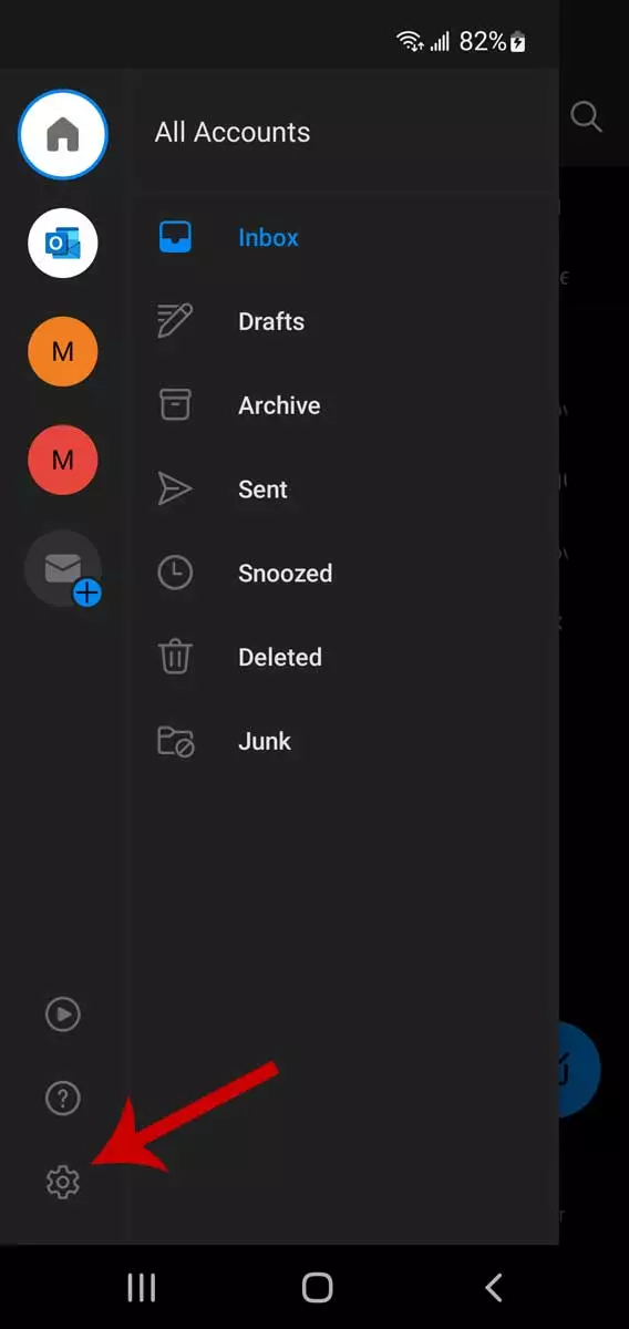 Outlooki e-posti niitide kasutamine mobiilseadmetes, samm 2