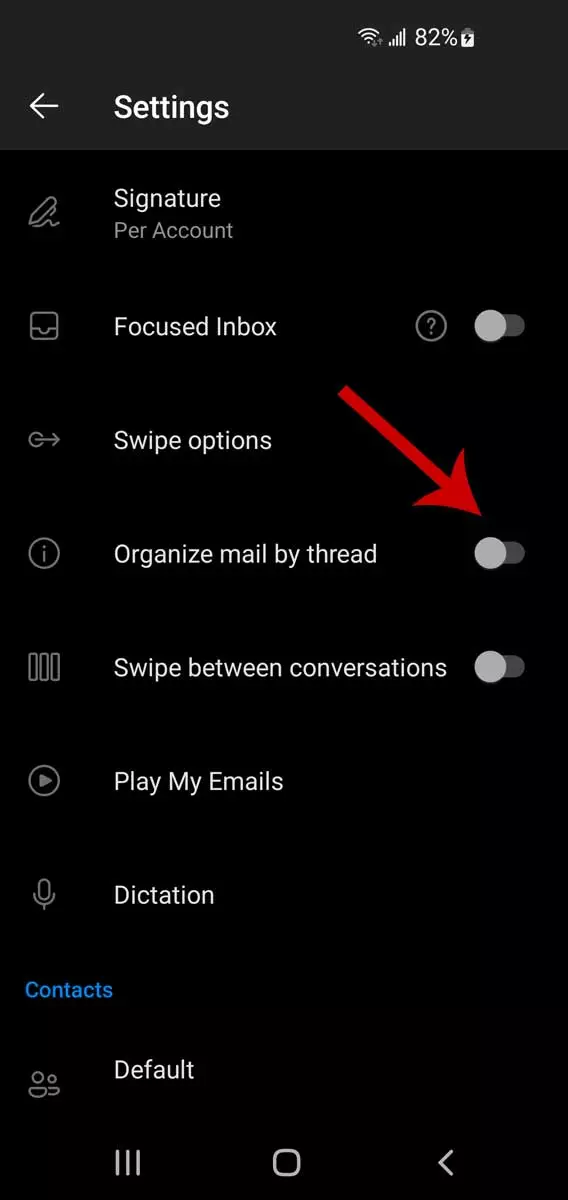 Outlooki e-posti niitide kasutamine mobiilseadmetes, samm 3