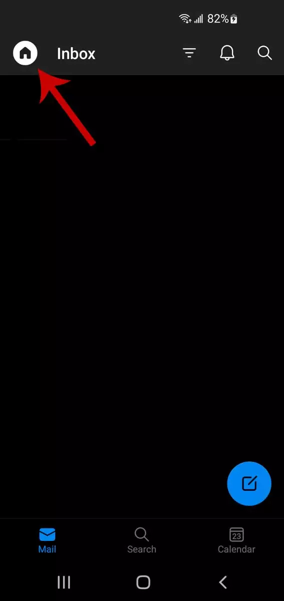 Outlooki e-posti niitide kasutamine mobiilseadmetes, samm 1