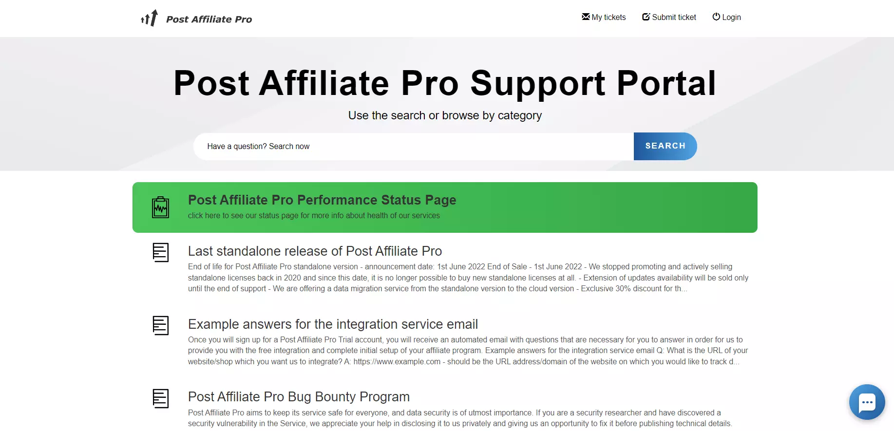 Post Affiliate Pro abikeskuse portaal