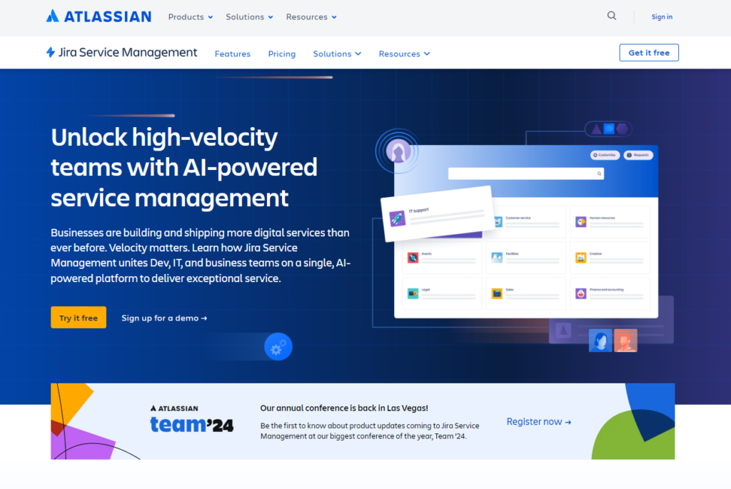 Jira Service Management'i koduleht, Help Scout'i alternatiiv abikeskuse tarkvarale