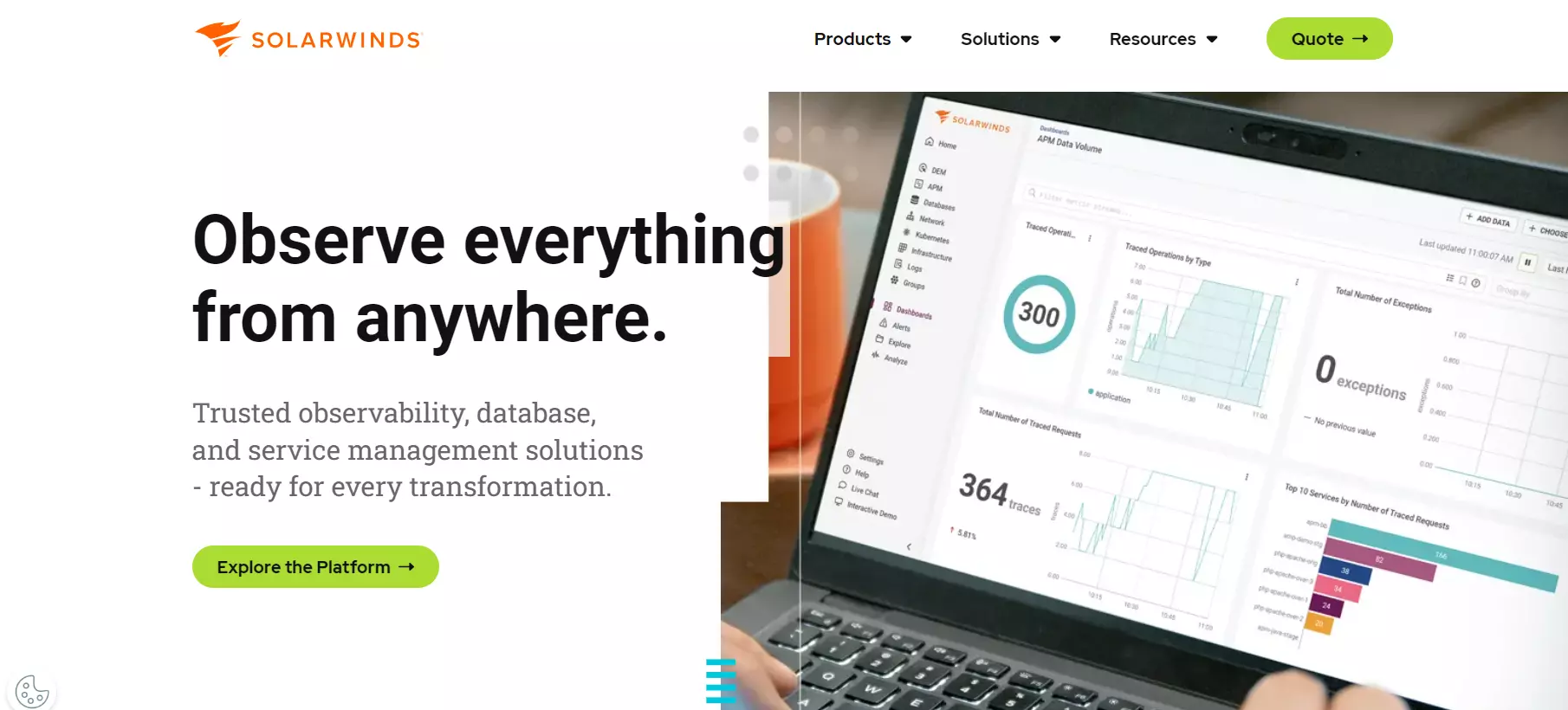 SolarWinds'i koduleht - Suurendage produktiivsust selle Spiceworks'i alternatiiviga