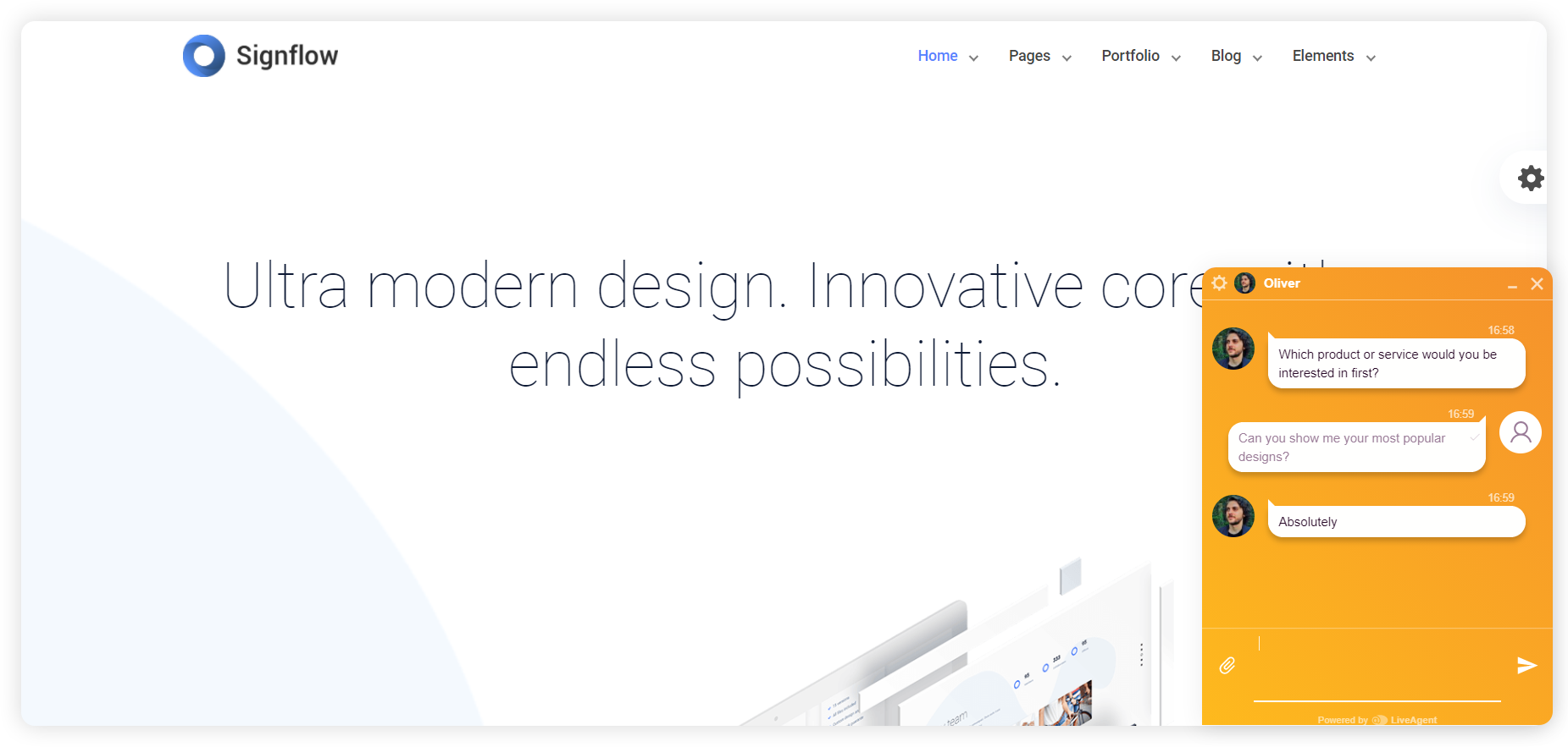 Proaktiivse chati kutse akna näide