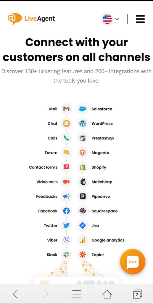 LiveAgenti mobiilne koduleht