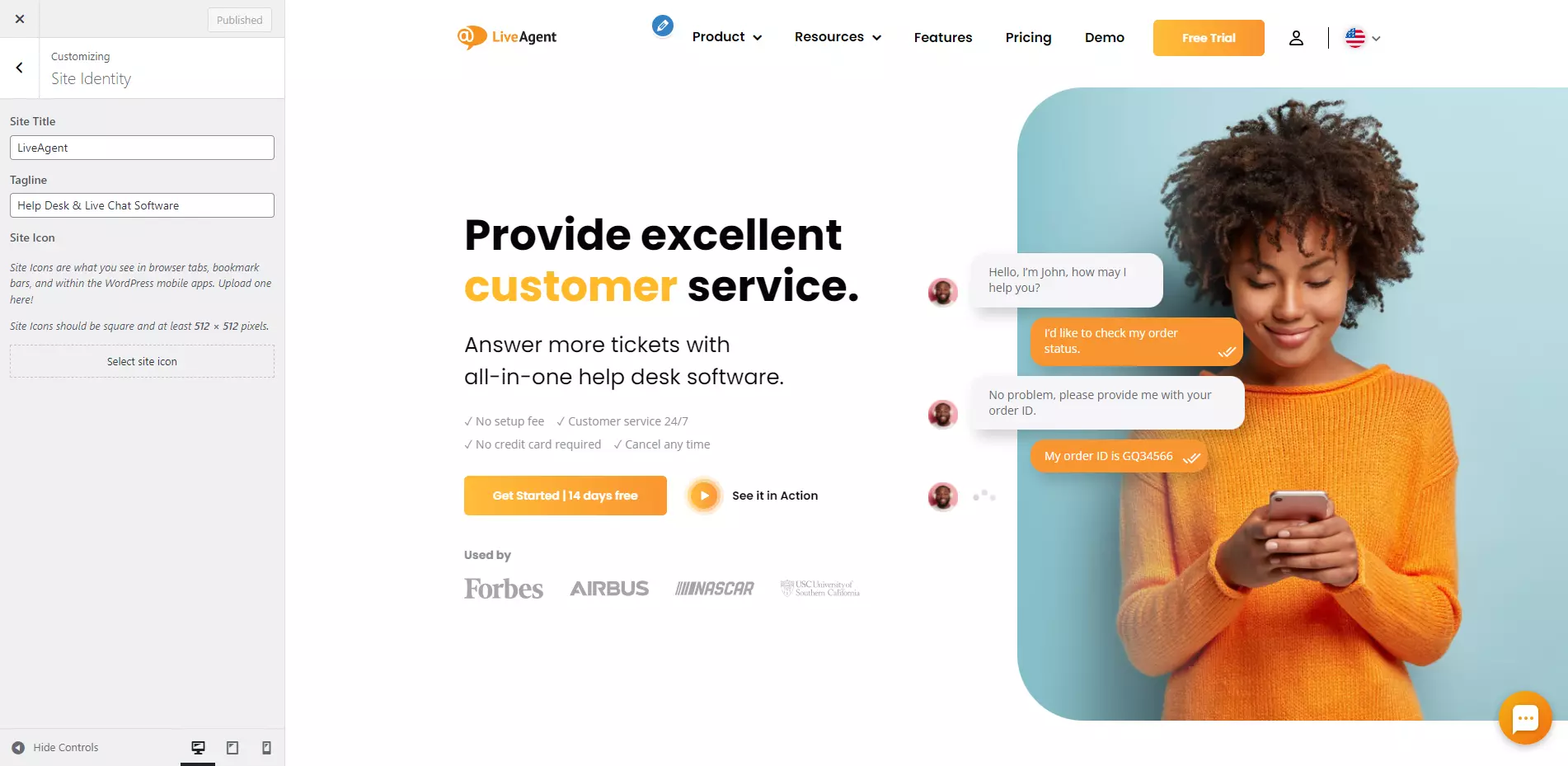 LiveAgent'i favicon seaded