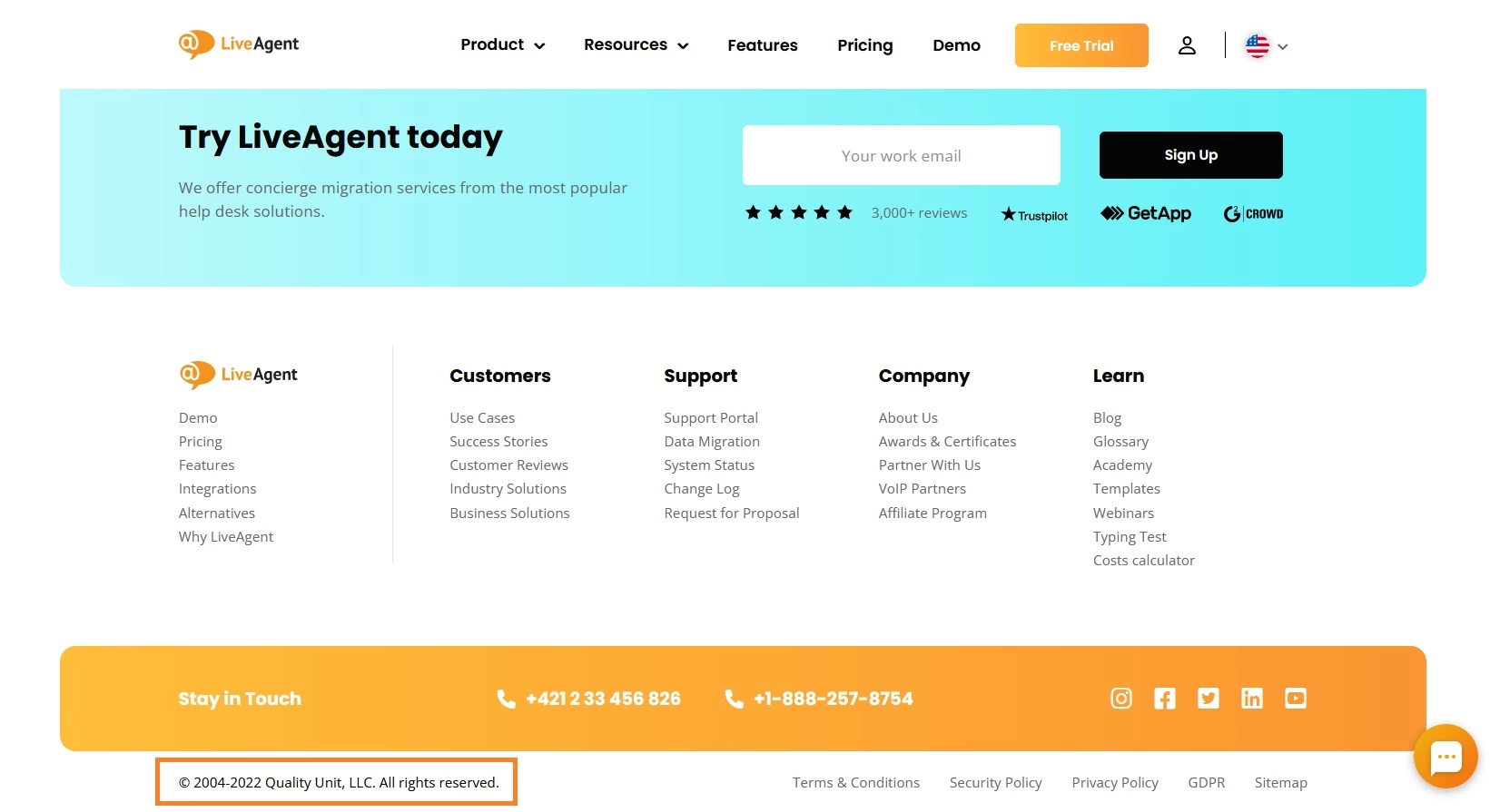 LiveAgent'i veebisaidi autoriõigus