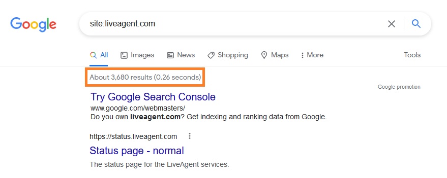 LiveAgent indekseerimine