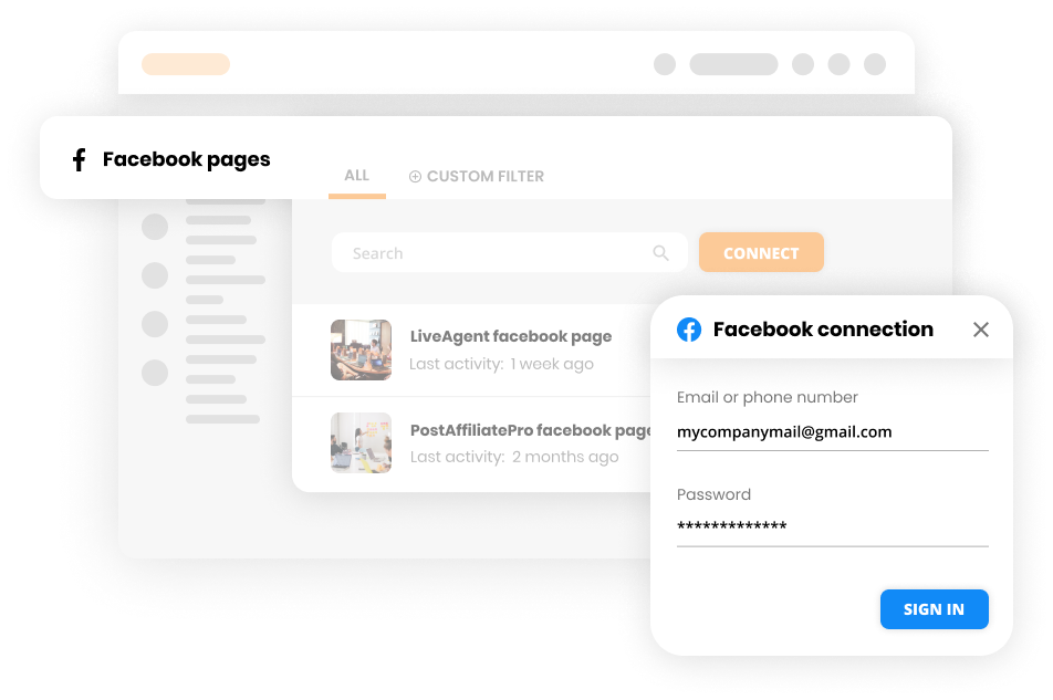 Ühendage Facebook tugiteenuse tarkvaraga - LiveAgent