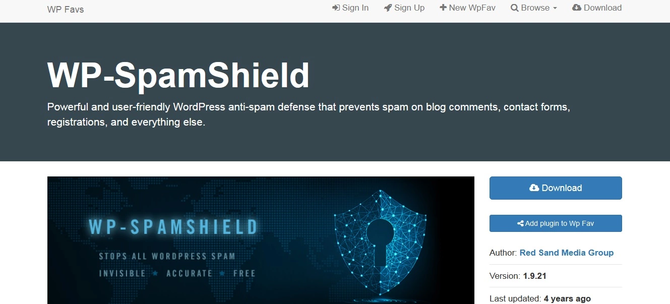 WP-Spam-shield veebisait