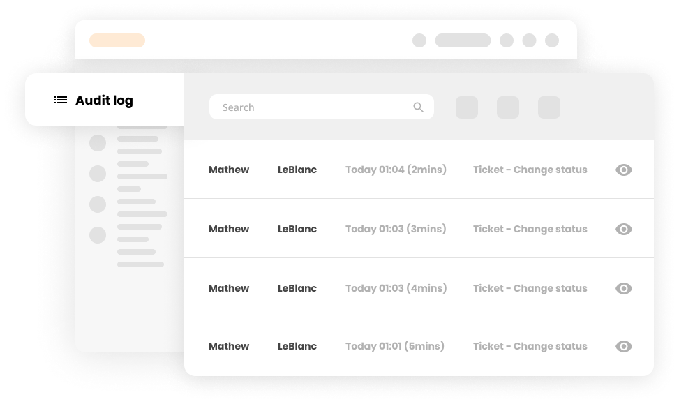 Auditi logi filter abiteenuse piletisüsteemis - LiveAgent
