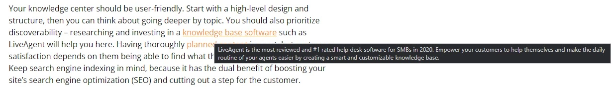 Sisemised lingid LiveAgent artiklis