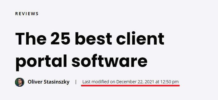 Viimase värskenduse kuupäeva rakendamine